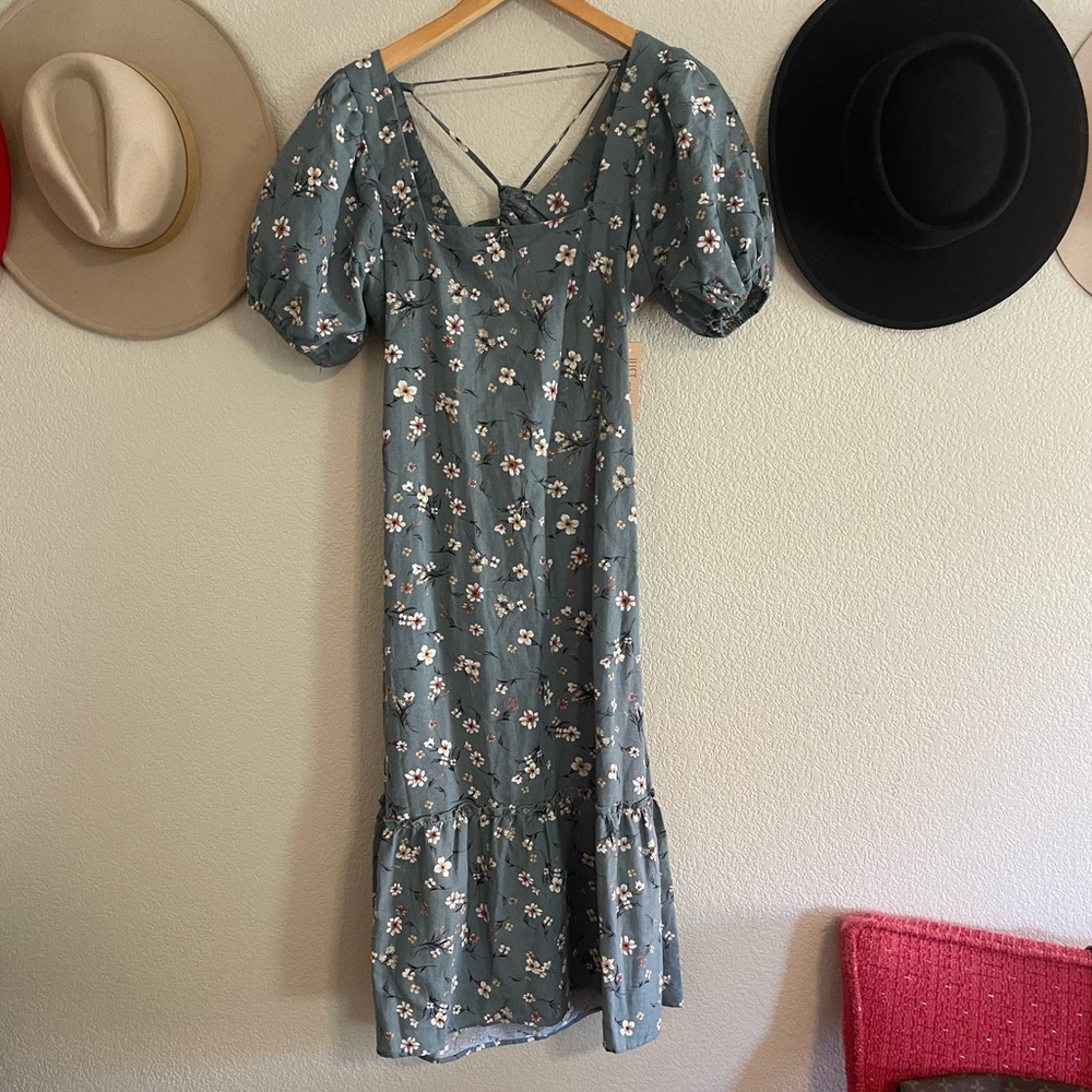 NWT western/cottage core/country flower print backless dress